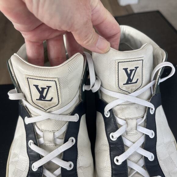 Louis Vuitton Mens 9.5 US Greenx White Damier Infini Leather Sneaker 8.5LV Low main image 14
